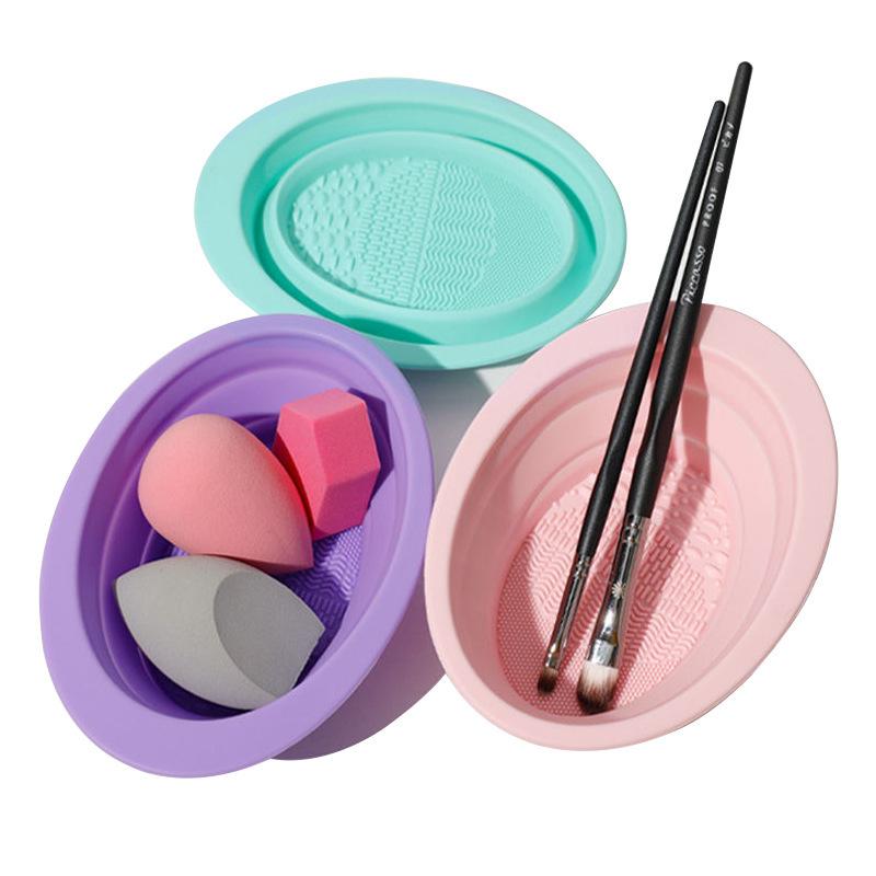 Folding Powder Puff Cleaning B - Beauty Makeup Sponge recension och pris