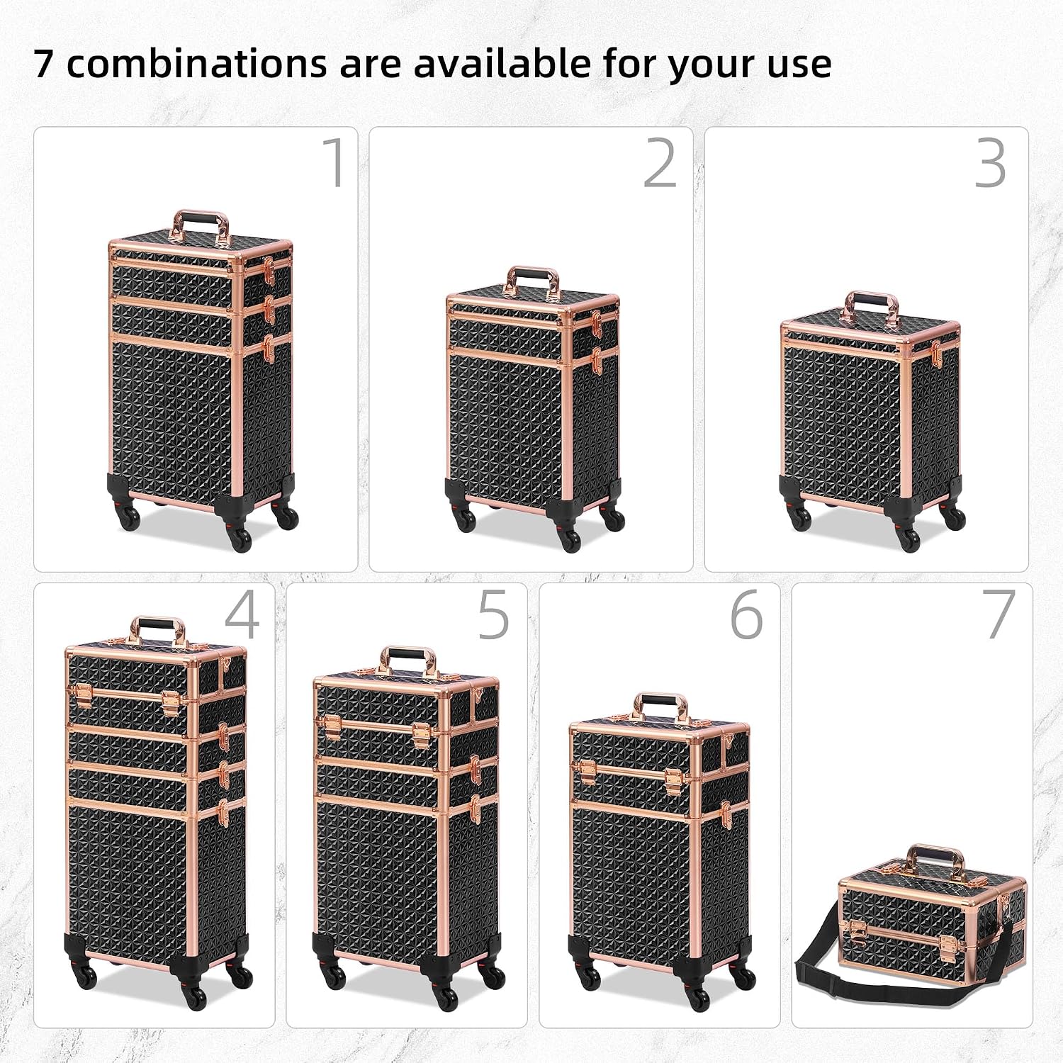 Black‑Gold 5‑in‑1 Rolling Make - Makeup Organizer recension och pris