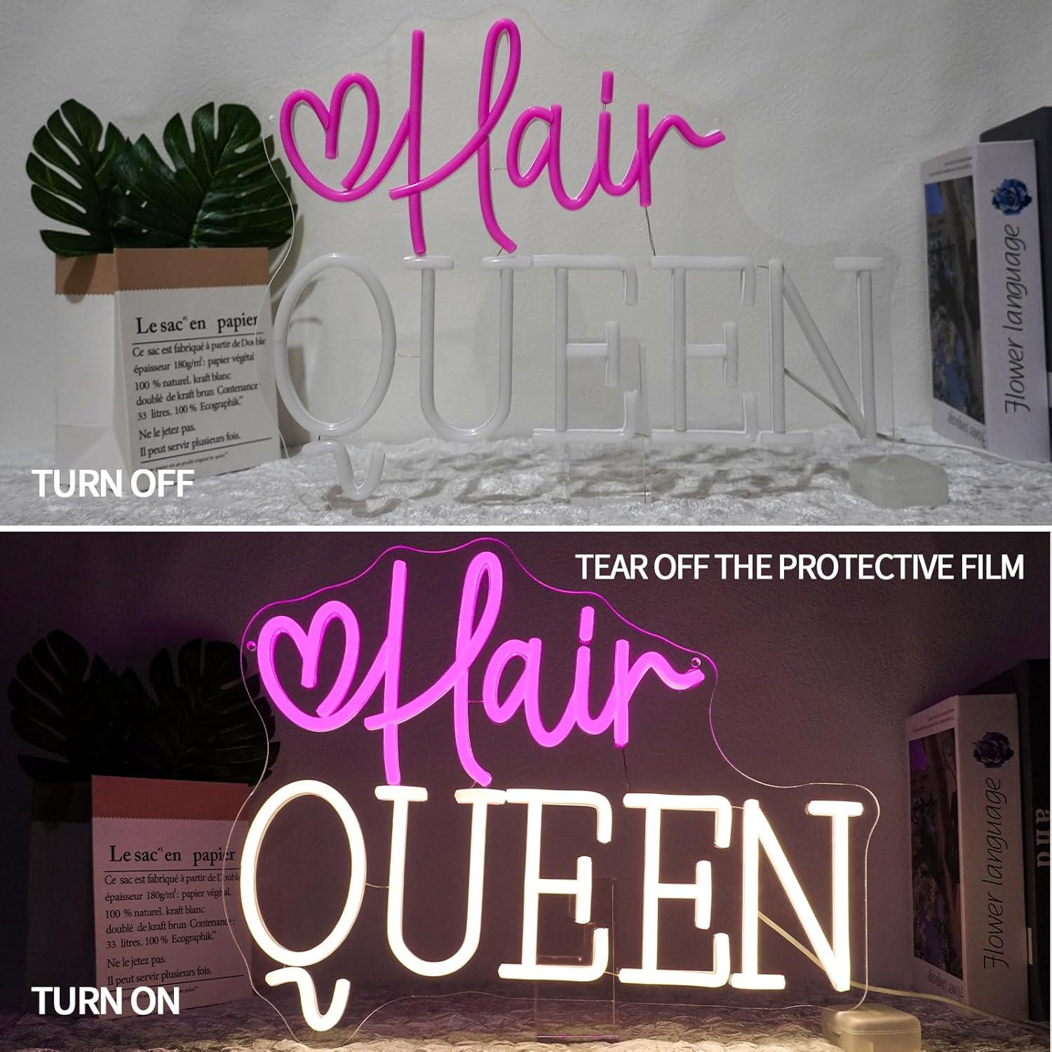 Hair Queen Neon Sign Dimmable  - Beauty Makeup Store recension och pris