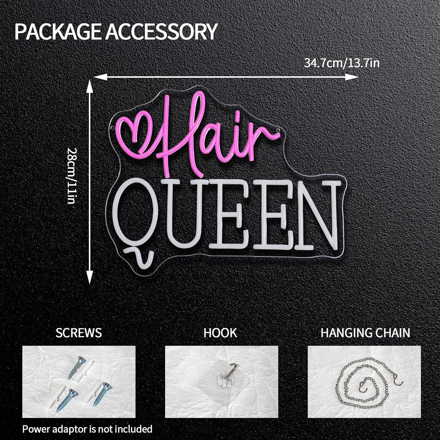Hair Queen Neon Sign Dimmable  - Beauty Makeup Store recension och pris