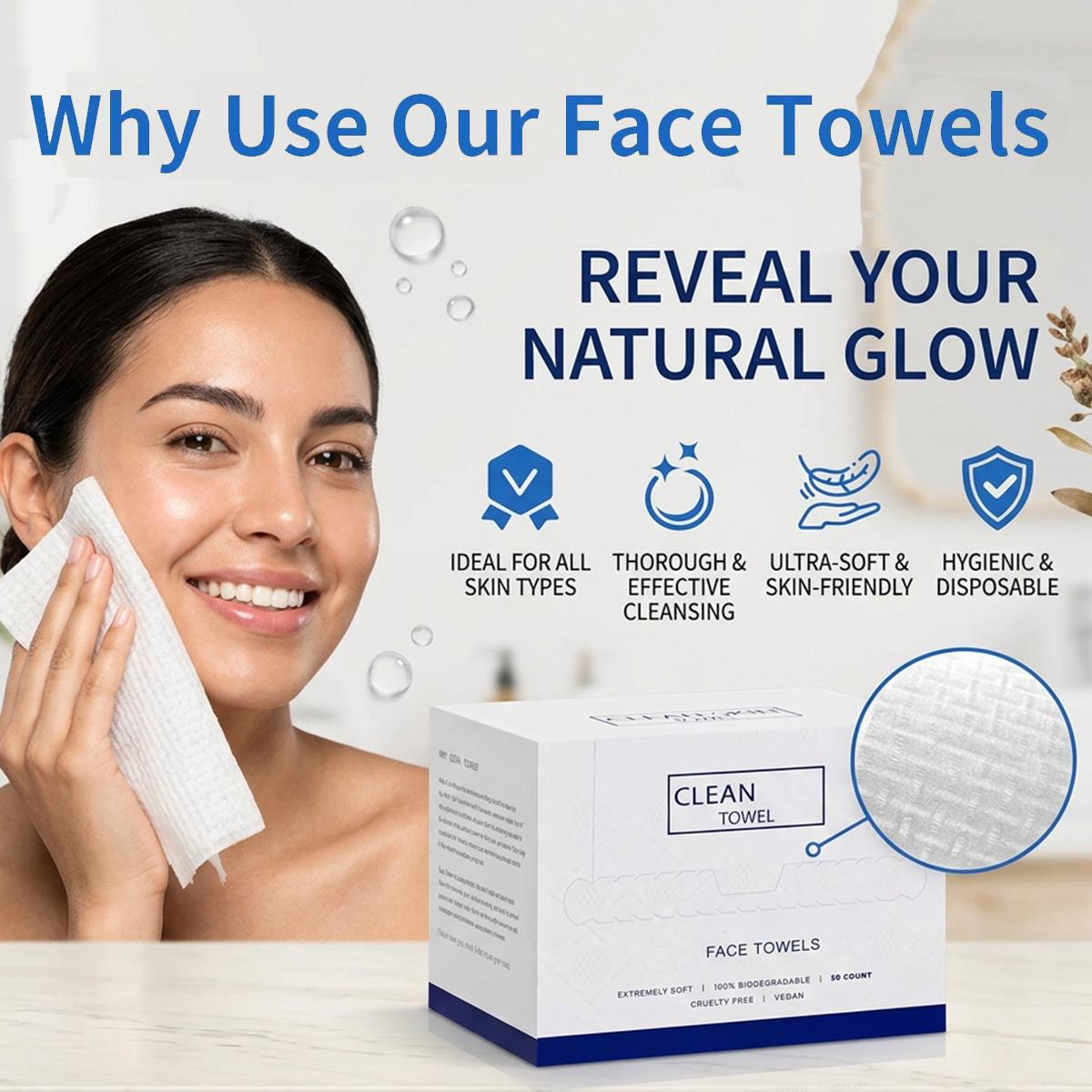 50Pcs/Box Disposable Face Towe - Beauty Makeup Box recension och pris