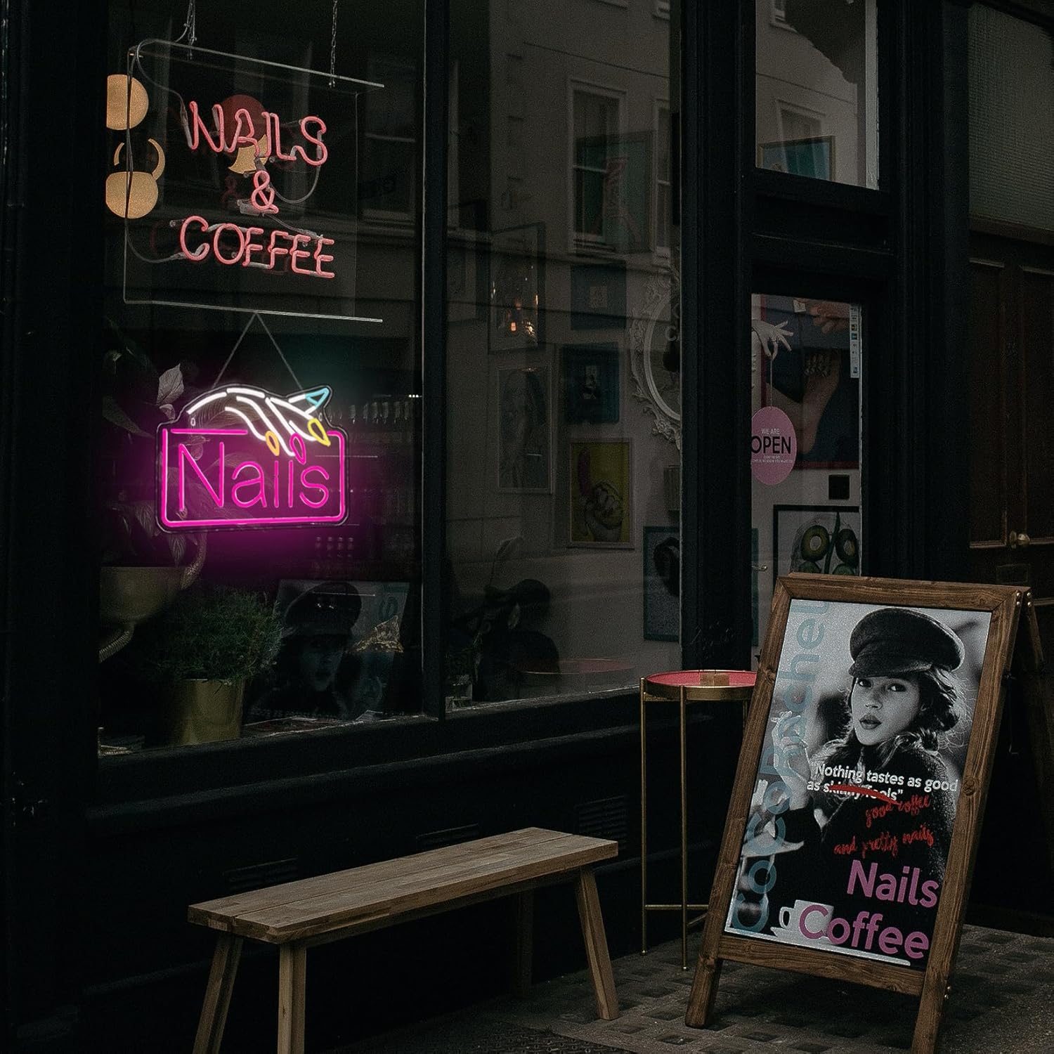 Nails Neon Sign  Business Wall - Beauty Makeup Store recension och pris